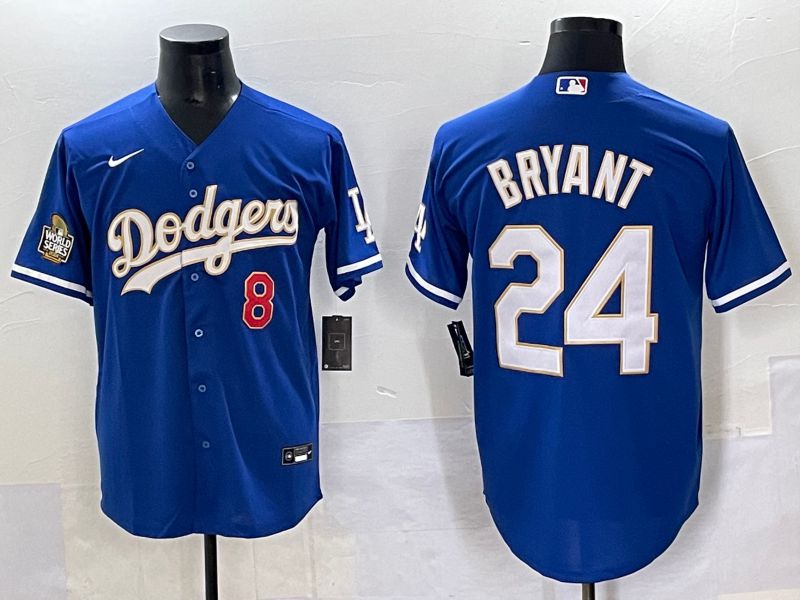 Men 2025 Los Angeles Dodgers #24 Bryant Blue gold Nike MLB Jersey style 7072->los angeles dodgers->MLB Jersey